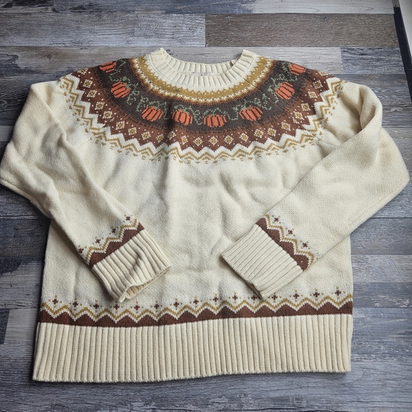 Kiel James Patrick X Cozy Cabin Sweaters Cozy Pumpkin Sweater Size Large - Picture 2 of 9